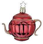 Elegant Red Teapot<br>Inge-glas Ornament